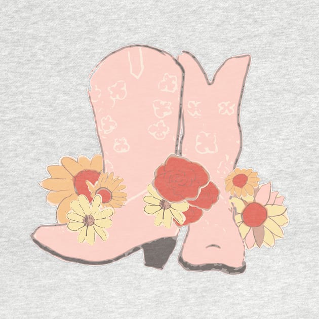 Pink Boots and Flowers by A2Gretchen